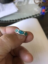 Vintage Native American Tourquoise And Sterling Silver Sz 5-1/2 Ring picture