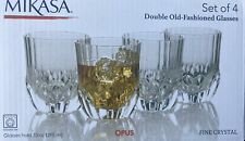 NEW MIKASA OPUS Fine lead free Crystal Double Old Fashioned Glasses Set Of 4 picture