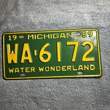 1959 Michigan License Plate WA-6172 Water Wonderland picture