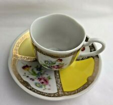 Avon European Tradition Germany Porcelain Tea Cup and Saucer 2 oz Blue White 80s picture