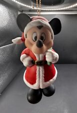 Vtg Mickey & Co Enesco Mickey Santa Porcelain Bell Hanging Ornament Moving Legs picture