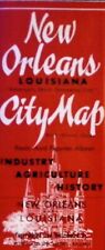 NEW ORLEANS LOUISIANA CITY MAP FOCH AND FIGURES ABOUT INDUSTRY ~ TRAVEL BROCHURE picture
