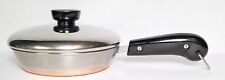 VINTAGE REVERE WARE 1801 COPPER BOTTOM 6 INCH SKILLET WITH LID picture