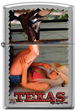 Texas Cowgirl Street Chrome Zippo Lighter picture