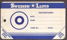 Swedish Lloyd Line S S Suecia / Britannia baggage tag 1950s picture