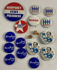 1968 Hubert Humphrey Pinback Campaign Button Pin Lot HHH Fills The Prescription picture