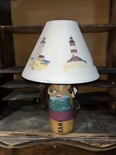 MADE IN MAINE, Vintage Lighthouse Table Lamp, Wood Buoy picture