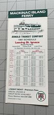 Vintage Arnold Transit Company Mackinac Island Ferry 1981 Schedule picture