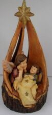 KOHL’S CERAMIC/MIXED MATERIAL SPIRITUAL ANGEL & SLEEPING CHILD IN A TREE TRUNK picture