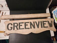 Antique Greenview Sign Wood double sided hanging Motel Country Club picture
