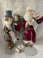 Kurt Adler Ebenezer Scrooge & Bob Crachit with Tiny Tim Porcelain Ornaments picture
