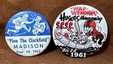 Vintage 1961 & 62, Pinback Button Wisconsin Football Pins Nice Graphics picture