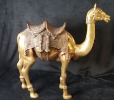 Vintage Heavy Brass Camel With Saddle Huge 17 Inch RARE picture