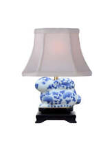 Mini Blue and White Porcelain Bunny Lamp 11.5