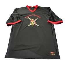 Y2K PIRATES OF THE CARIBBEAN DISNEY BLACK RED FOOTBALL STYLE JERSEY 2XL VTG (19) picture