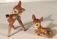 2 Vintage Disney Bambi Figurines Made By Goebel West Germany, Bambi With Fly picture