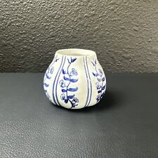 Small Chinese Blue & White Porcelain Bottle Vase Hand Painted 4.5