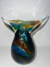 Beautiful heavy Glass Whale Tail Paperweight Large Fluke Solid Base picture