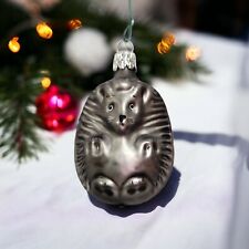 Vintage Czech Hedgehog Handmade Glass Christmas Tree Ornament picture