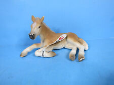 SCHLEICH-Hafflinger Lying Foal Horse Figurine-USED  With Tag picture