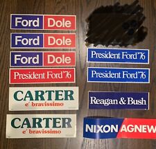 vintage political bumper stickers Nixon, Agnew, Regan, Carter, Bush, Ford,Dole   picture