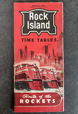 Vintage 1947 Rock Island Railroad Timetable Route of the Rockets picture