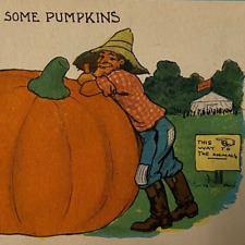 Postcard HALLOWEEN There Were Some Pumpkins Samson Brothers C.S. 133 1914 picture