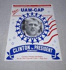 1992 OHIO UAW-CAP MAGAZINE ELECTION EDITION BILL CLINTON FOR PRESIDENT picture