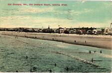 1913 Old Orchard Beach Maine Looking West Houses People Postcard picture