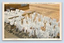Recruits Hanging Clothes US Naval Training Station Sampson New York Postcard picture