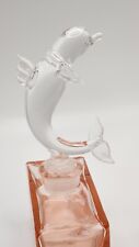 VINTAGE Pink Womens Glass Perfume Bottle with dabber Beautiful UNIQUE  picture