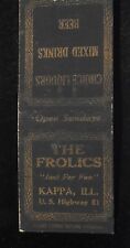 1940s The Frolics Just for Fun Choice Liquors Mixed Drinks Beer Hwy 51 Kappa IL picture