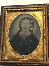 Antique Ambrotype Photo Of Women Image On Glass Ornate Case Detached Cover 7 picture