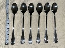 6 Vintage Brand Ware Stainless Steel Sundae Parfait Iced Tea Spoons 8” Length picture