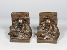 Antique W.B. Weidlich Bros “Companions” Cast Metal Bookends - Rare Stamped 648 picture