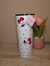 New Kate spade Vintage Cherry Dot Stainless Steel Tumbler 24oz picture