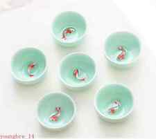 6pcs Celadon China Tea  Cup Set kung Fu Travel Tea Bowl Porcelain Teacup Set picture