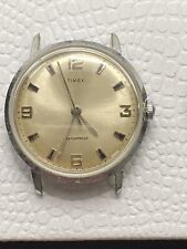 Vintage 1969 TIMEX Marlin Men Wristwatch with Linen Bezel, Silver Indices picture