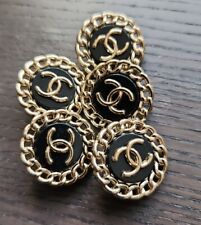 Lot of 5pcs Chanel Vintage Buttons and Zipper Pulls Metal 25mm picture