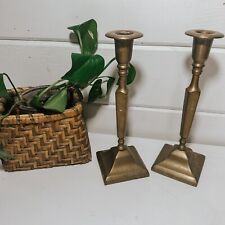 Vintage Antique Brass Set of 2 Candlestick Holders  picture