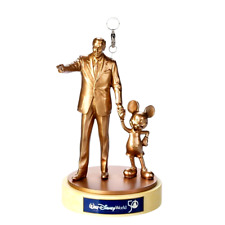 Walt Disney World 50th Anniversary Walt Mickey Partners Gold Statue Ornament Nwt picture