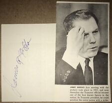 RARE James R Hoffa Signed 1959 International Brotherhood Teamsters Union Jimmy picture