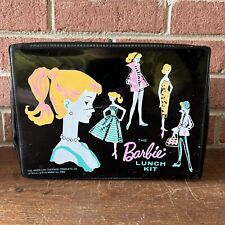 Barbie Lunch Kit 1962 Black Vinyl Ponytail Lunchbox - Pre-owned, NO Thermos picture