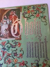 Vintage 1940s Christmas Greeting Card Madonna heavily glittered Religious Nativi picture