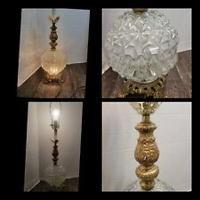 Vintage 1973 L&L WMC Crystal Hollywood Regency Table Lamp W Night Light  picture