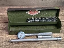 Vintage S-K Tools 1/4” Drive Socket Set of 11 Tools w/Metal Case And Tray (SAE) picture