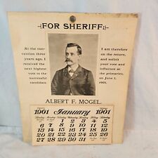 Rare Original 1901 Calendar Albert F. Mogel For Sheriff Leesport PA Berks County picture