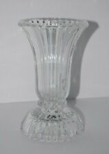 Vintage Crystal Cut Glass Vase & Reversible Candle Holder 6 3/4