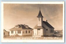 Faith South Dakota SD Postcard RPPC Photo St. Paul's Evangelical Church c1940's picture
