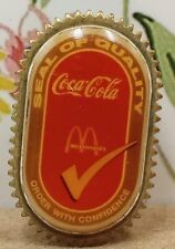 Vintage Coca-Cola Seal Of Quality Order With Confidence McDonald's Lapel Hat Pin picture